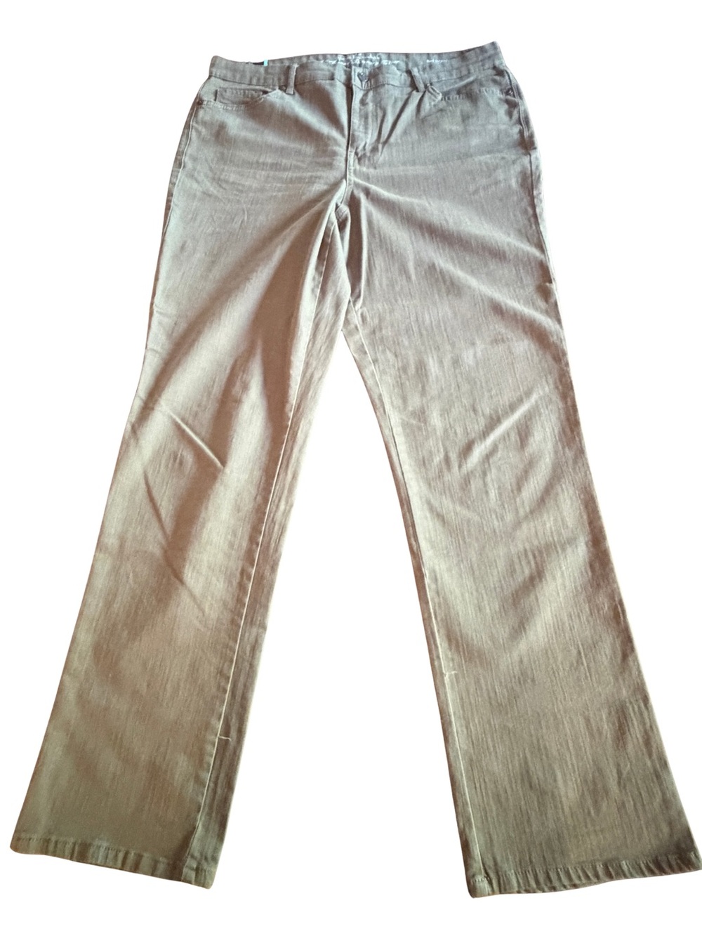 Classic Women's Straight Leg Mid Rise Jeans in Smoked Taupe Size 14 NWT